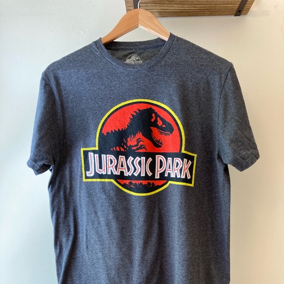 Jurassic Park Crewneck Grey T-Shirt - Medium - Jurassic World Universal Studios - Picture 2 of 3